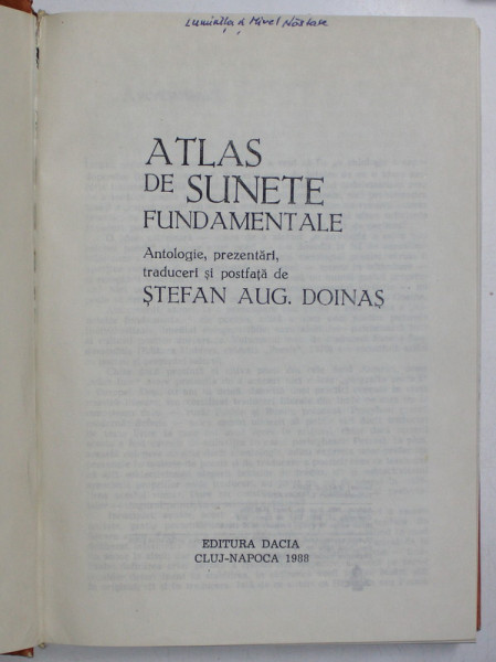 ATLAS DE SUNETE FUNDAMENTALE-STEFAN AUGUSTIN DOINAS  CLUJ-NAPOCA 1988