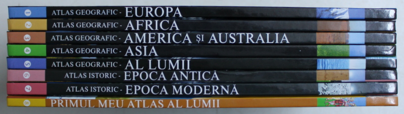 ATLAS GEOGRAFIC , VOL. I - VIII ( EUROPA , AFRICA , AMERICA SI AUSTRALIA , ASIA , AL LUMII) , ATLAS ISTORIC (EPOCA ANTICA , EPOCA MODERNA ) , Bucuresti