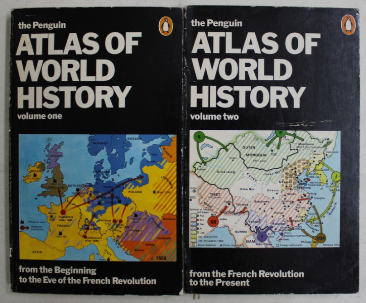 ATLAS OF WORLD HISTORY , VOLUMES I - II by HERMANN KINDER and WERNER HILGEMANN , 1984