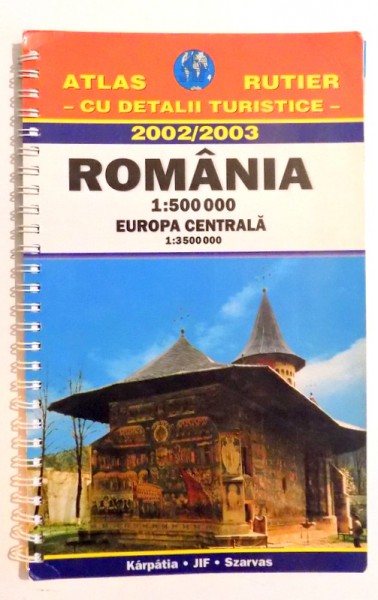 ATLAS RUTIER , CU DETALII TURISTICE , ROMANIA 1 : 500 000 , EUROPA CENTRALA