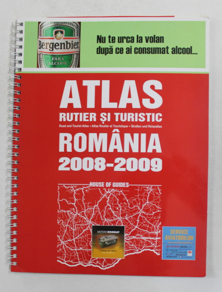 ATLAS RUTIER SI TURISTIC , ROMANIA , SCARA 1 - 700.000 , 2008