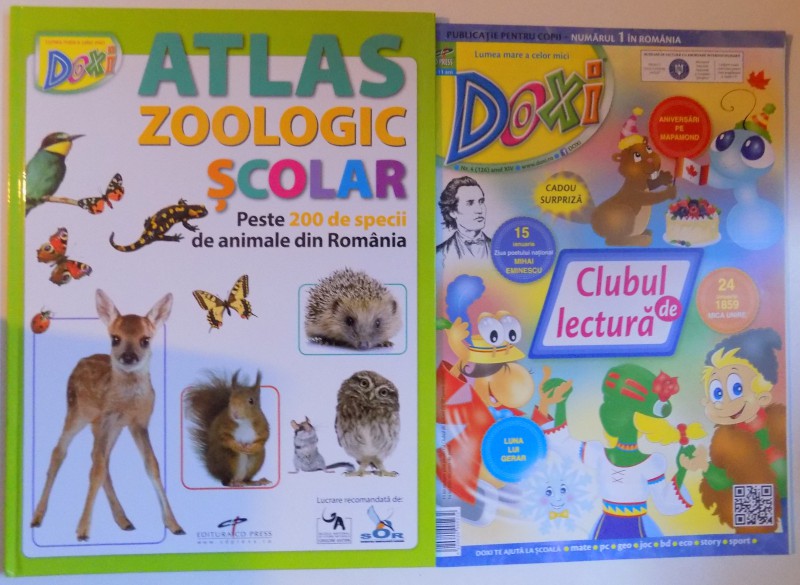 ATLAS ZOOLOGIC SCOLAR - PESTE 200 DE SPECII DE ANIMALE DIN ROMANIA , 2017