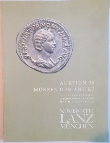 AUKTION 38, MUNZEN DER ANTIKE, 24 NOVEMBER 1986 de HUBERT LANZ