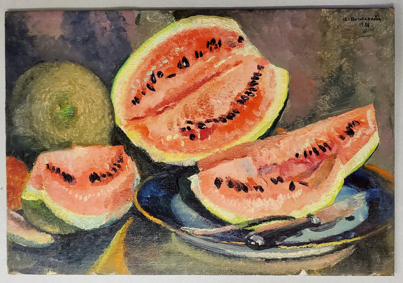 Aurel Bordenache (1902-1987) - Natura statica cu pepene rosu