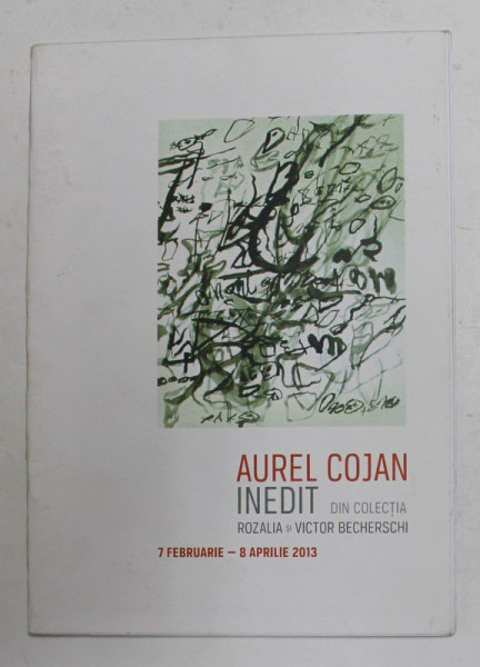 AUREL COJAN  INEDIT -  DIN COLECTIA ROZALIA si VICTOR BECHERSCHI , CATALOG DE EXPOZITIE , 2013
