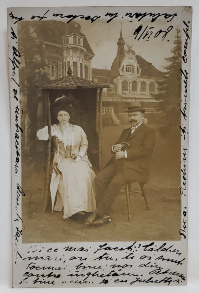 AUSTRIA , CUPLU IN STUDIO , CARTE POSTALA, 1908