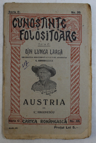 AUSTRIA de I. SIMIONESCU , 1929