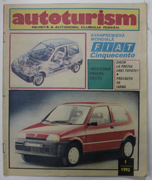 AUTOMOBILISM , REVISTA  A  AUTOMOBIL CLUBULUI ROMAN , NR. 1 , 1992