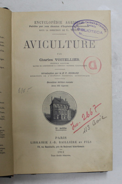 AVICULTURE par CHARLES VOITELLIER , 1911