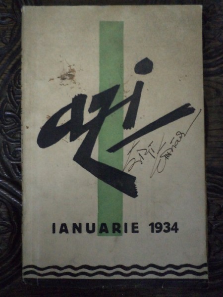 AZI, REVISTA  DE LITERATURA, CRITICA SI ARTA -ZAHARIA STANCU 1934