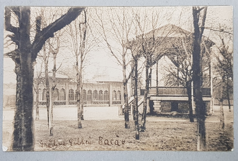 BACAU  - GRADINA PUBLICA , CARTE POSTALA ILUSTRATA , MONOCROMA , CIRCULATA , 1926