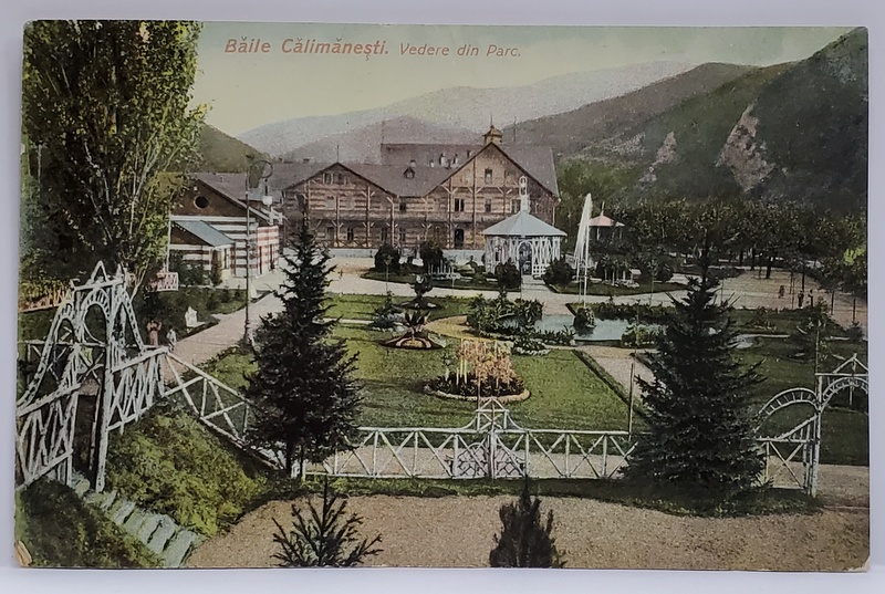 BAILE CALIMANESTI , VEDERE DIN PARC , CARTE POSTALA , 1910