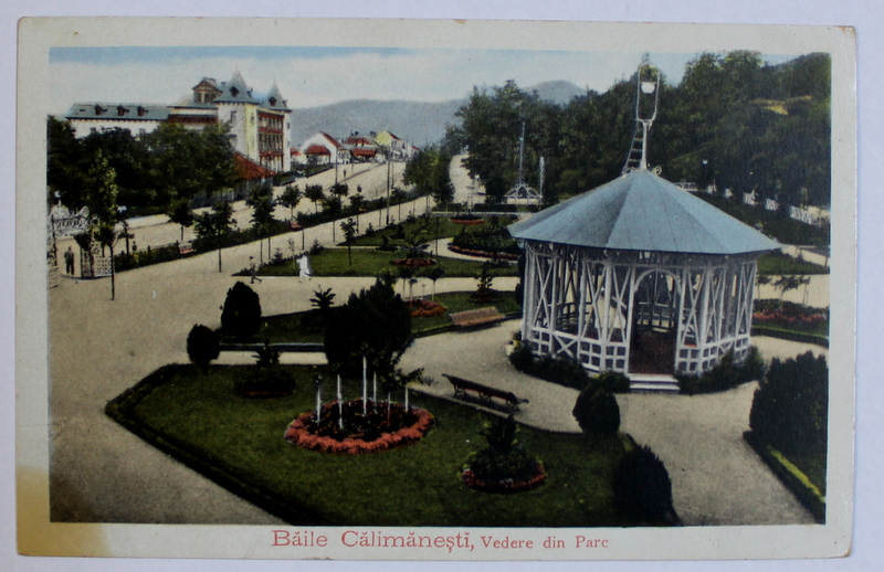 BAILE CALIMANESTI  - VEDERE DIN PARC , CARTE POSTALA ILUSTRATA , POLICROMA , NECIRCULATA , INCEPUT DE SECOL XX