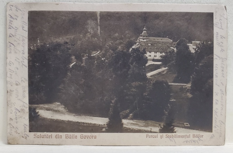 BAILE GOVORA , PARCUL SI STABILIMENTUL BAILOR , CARTE POSTALA , 1925