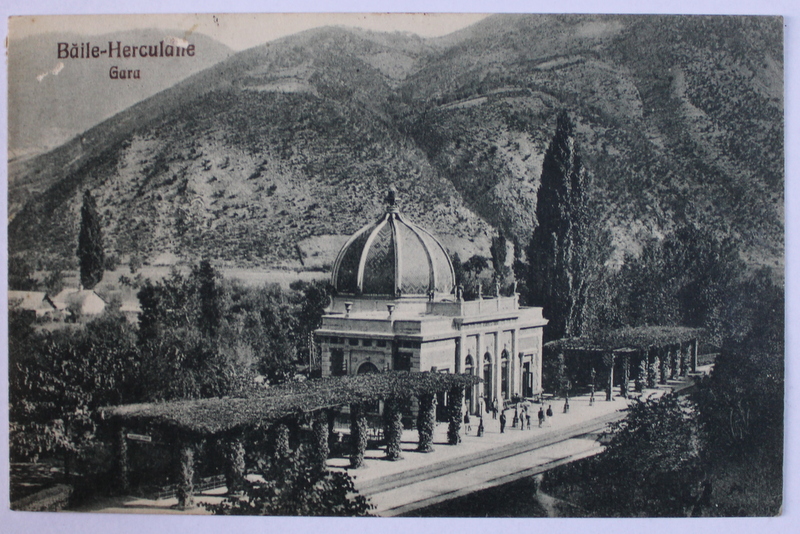 BAILE HERCULANE -  GARA , CARTE POSTALA ILUSTRATA , MONOCROMA, CIRCULATA , DATATA 1928