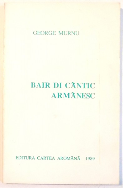 BAIR DI CANTIC ARMANESC de GEORGE MURNU , 1989