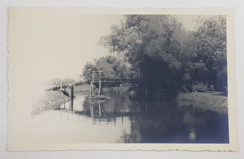 BALTILE BRAILEI , PODET PESTE UN CANAL AL DUNARII , FOTOGRAFIE TIP CARTE POSTALA , 1934