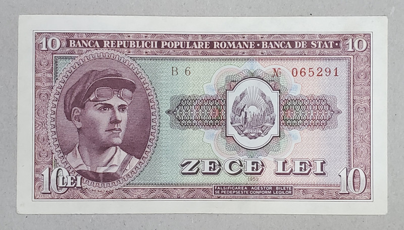 BANCNOTA 10 LEI, 1952, RPR