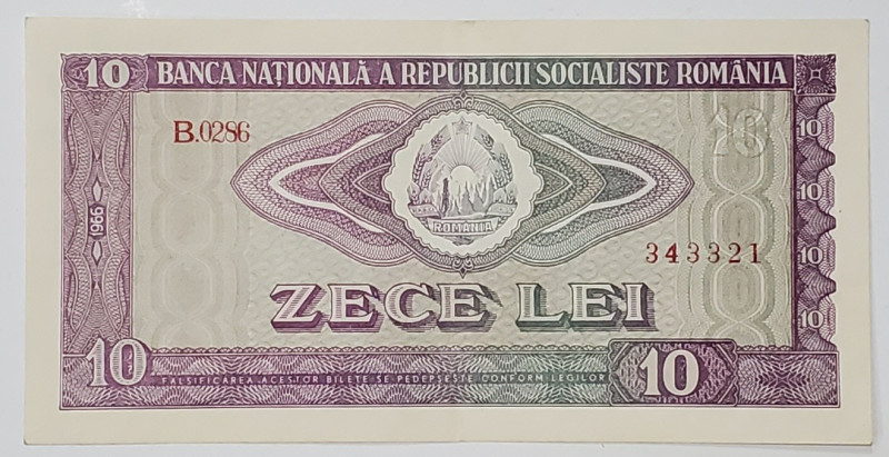 Bancnota 10 lei, 1966, RSR