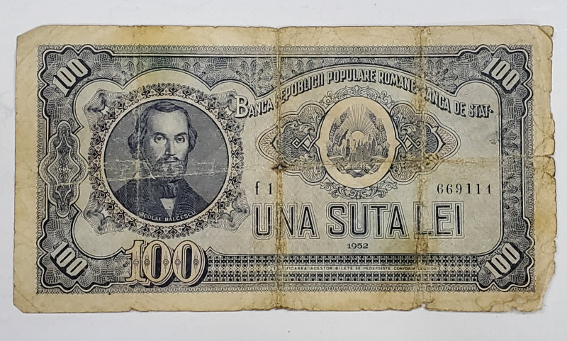 Bancnota 100 Lei, 1952