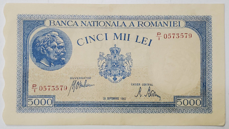 Bancnota 5000 lei, 28 SEPTEMBRIE 1943