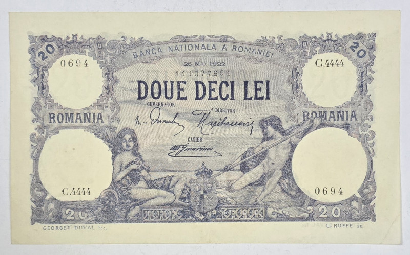 Bancnota DOUE DECI LEI, 1922