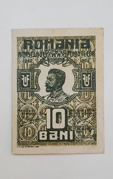 BANCNOTA - ROMANIA - 10 ( ZECE ) BANI , FERDINAND I , 1917