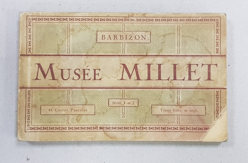 BARBIZON  - MUSEE MILLET , MINIALBUM CU 42 DE CARTI POSTALE ILUSTRATE CU REPRODUCERI , TEXT IN FRANCEZA SI ENGLEZA ,   DETASABILE , MONOCROME , EDITIE INTERBELICA