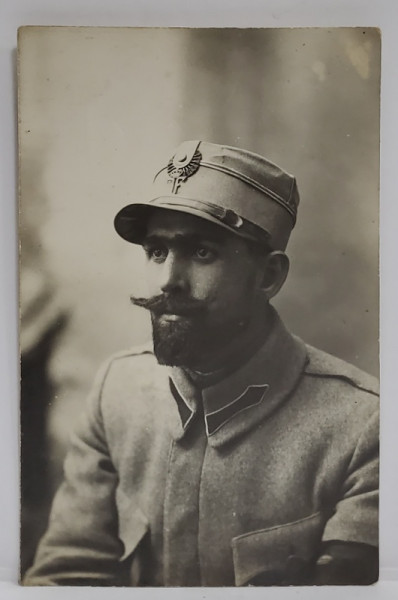 BARLAD , TANAR ROMAN IN UNIFORMA MILITARA , PRIMUL RAZBOI MONDIAL , FOTOGRAFIE FORMAT CARTE POSTALA , 1917
