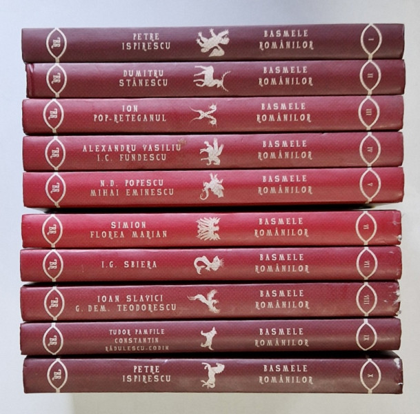 BASMELE ROMANILOR , VOLUMELE I - X de PETRE ISPIRESCU , 2010 *MICI DEFECTE