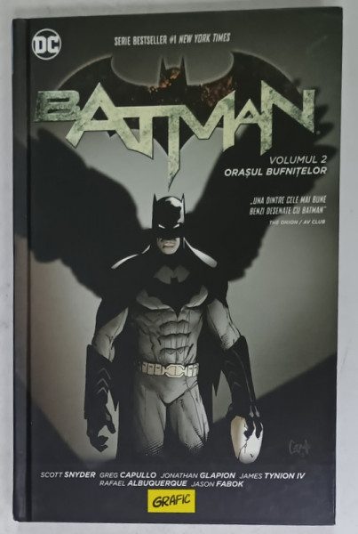 BATMAN , VOLUMUL 2 : ORASUL BUFNITELOR de SCOTT SNYDER ....JASON FABOK , BENZI DESENATE CU TEXT IN LIMBA ROMANA , 2020