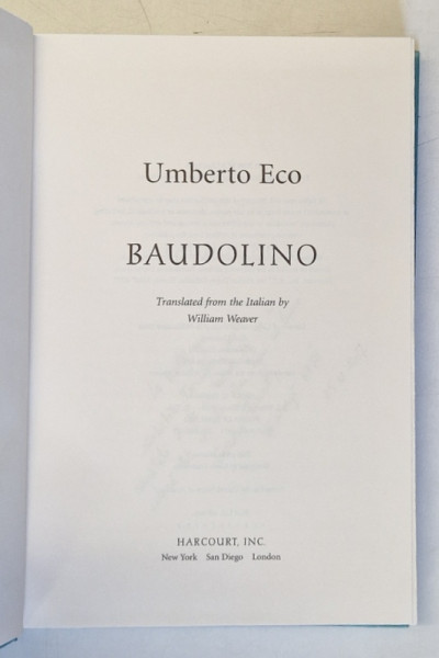 BAUDOLINO - novel by UMBERTO ECO , 2002