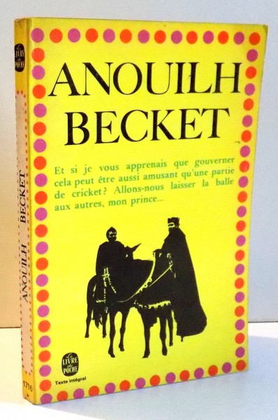 BECKET OU L'HONNEUR DE DIEU par JEAN ANOUILH , 1959