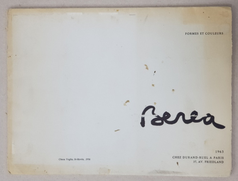 BEREA, FORMES ET COULEURS / FORME SI CULORI - 1963 DEDICATIE*