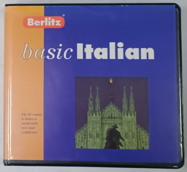 BERLITZ  BASIC ITALIAN , CURS CU CARTE SI 3 CASETE AUDIO IN CUTIE , 1996