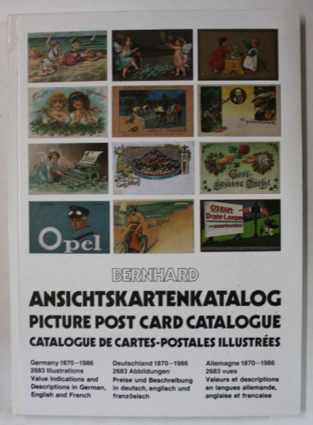 BERNHARD , PICTURE POST CARD CATALOGUE , GERMANY 1870 -1986 , 2683 ILUSTRATII , ANII ' 80