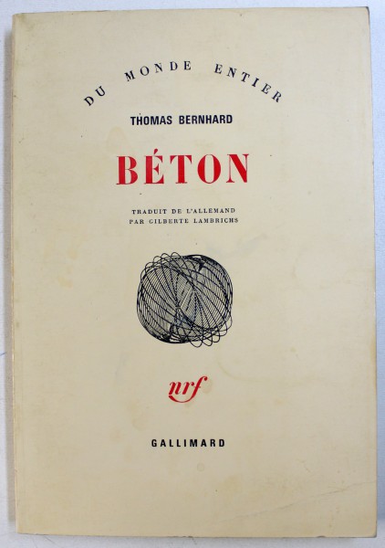 BETON par THOMAS BERNHARD , 1982