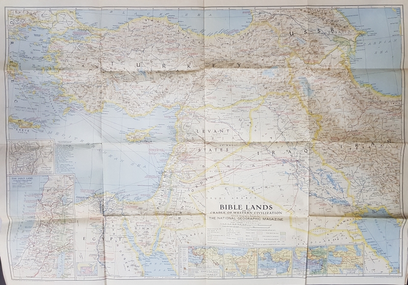 BIBLE LANDS AND THE CRADLE OF WESTERN CIVILIZATION , HARTA , SC. 1 / 3.000.000 , 1938