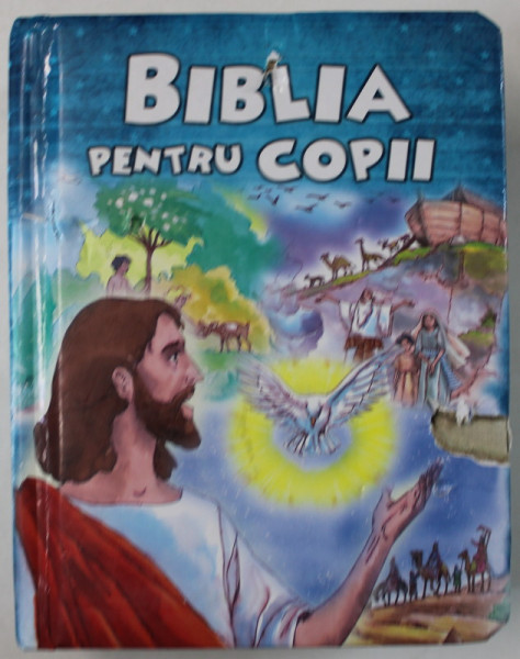 BIBLIA PENTRU COPII , ANII '2000 , COPERTA CU URME DE UZURA SI DEFECTE