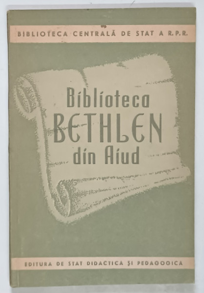BIBLIOTECA BETHLEN DIN AIUD , 1957
