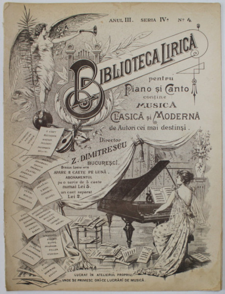 BIBLIOTECA LIRICA , CONTINE : BUDAPESTER MADL ' N  de LINKA KAMILLO  , INCEPUTUL SEC.XX , PARTITURA