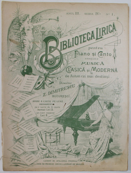 BIBLIOTECA LIRICA , CONTINE : LA  CZARINE , MAZURKA RUSSE par LOUIS GANNE , INCEPUTUL SEC.XX , PARTITURA