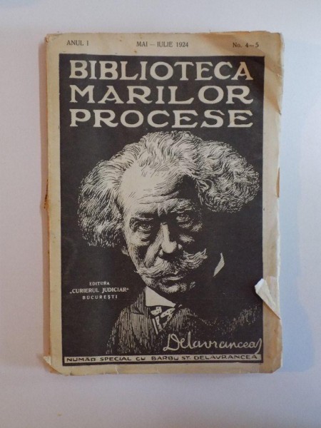 BIBLIOTECA MARILOR PROCESE, ANUL I, MAI-IULIE, NR. 4-5, 1924