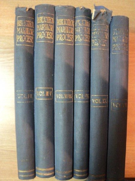 BIBLIOTECA MARILOR PROCESE de I. GR. PERIETEANU, VOLUMELE I-XI (1923-1930)