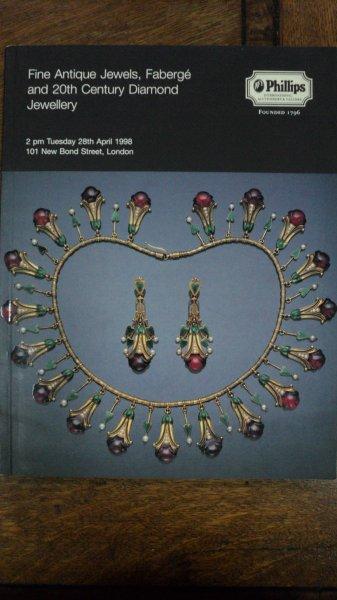 Zeal Unsuitable thing Bijuterii Antice, Faberge sec. XX si diamante, Catalog Licitatie Phillips,  Londra 1998