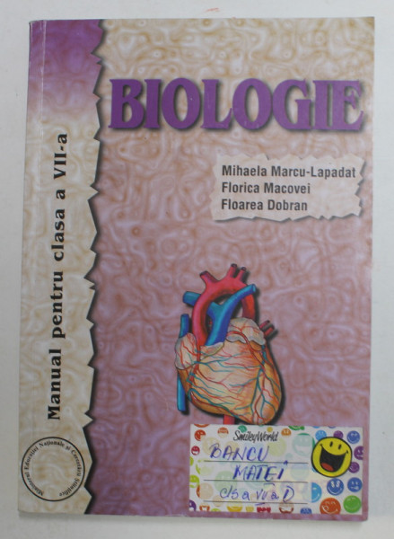 BIOLOGIE de MIHAELA MARCU - LAPADAT ...FLOAREA DOBRAN , MANUAL PENTRU CLASA A VII -A , 2017