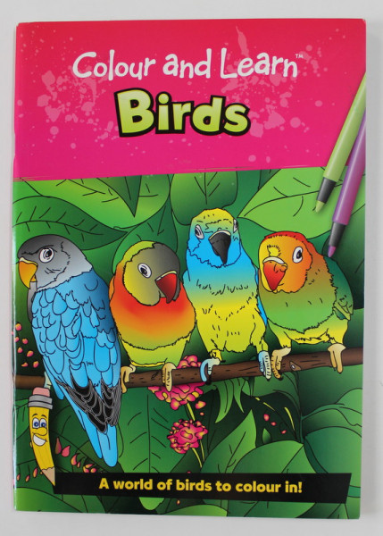 BIRDS - COLOUR AND LEARN , CARTE DE COLORAT , 2012