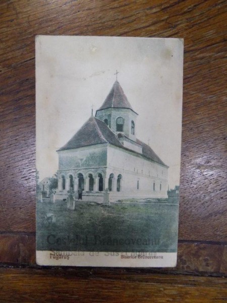 Biserica Brancoveanu, Fagaras, carte postala ilustrata adresata pictoritei Ecaterina Cristescu Delighioz