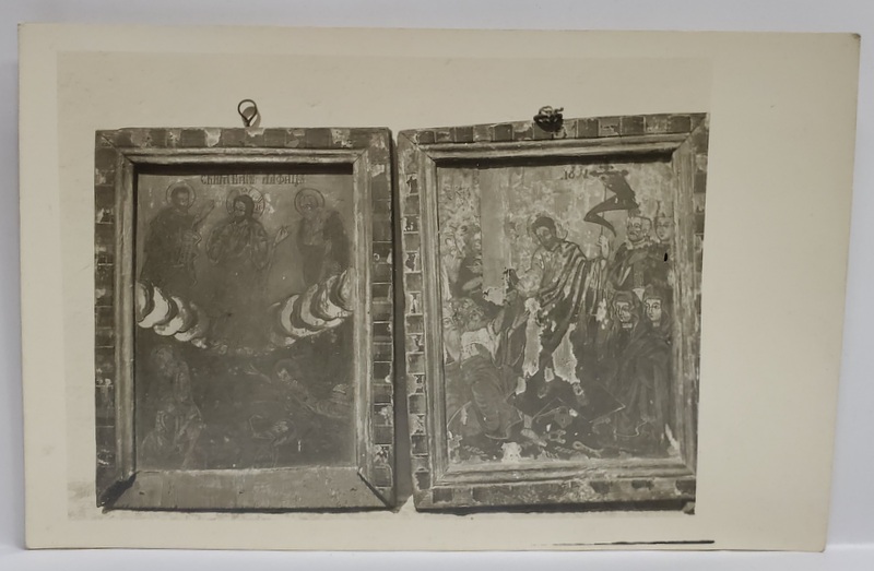 BISERICA BUNA VESTIRE - STREZA , CARTISOARA ,ICOANELE : SCHIMBAREA LA FATA SI INVIEREA DOMNULUI ,  FOTOGRAFIE TIP CARTE POSTALA , 1929