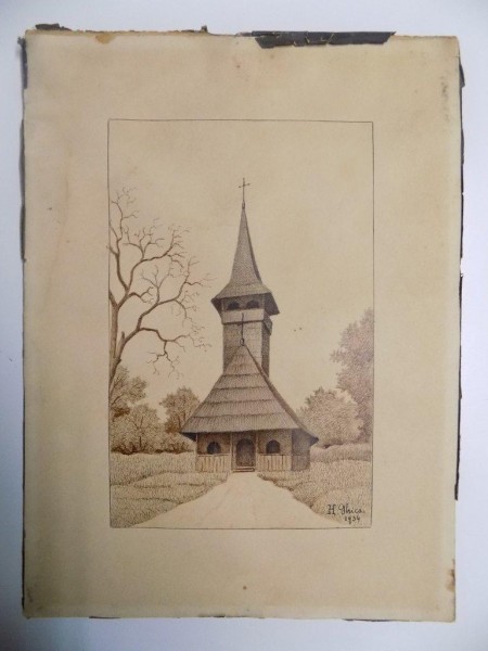 BISERICA de HENRY GHICA, SEMNAT DREAPTA JOS ''H. GHICA 1934''